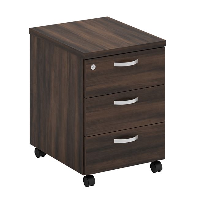 Συρταριέρα τροχήλατη σε χρώμα σκούρο καρυδί 40x48x56