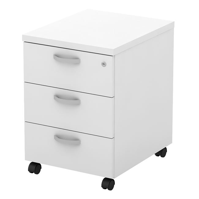 Συρταριέρα τροχήλατη σε χρώμα λευκό 40x48x56