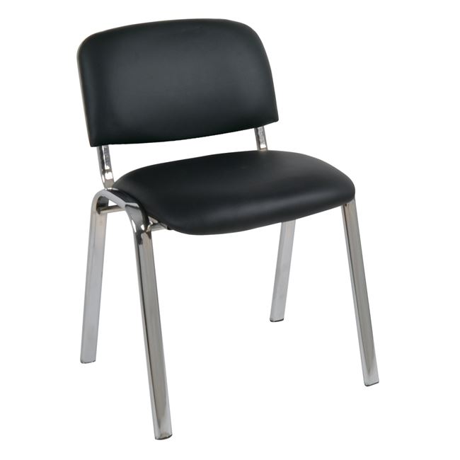 Καρέκλα γραφείου "SIGMA" από PVC-τεχνόδερμα σε ασημί-μαύρο χρώμα 55x60x79