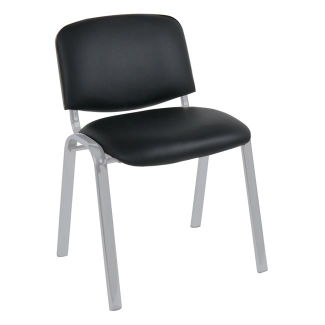 Καρέκλα γραφείου "SIGMA" από μέταλλο-τεχνόδερμα σε ασημί-μαύρο χρώμα 55x60x79