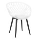 Πολυθρόνα "REX" από μέταλλο/PP σε χρώμα λευκό/μαύρο 62x56x80