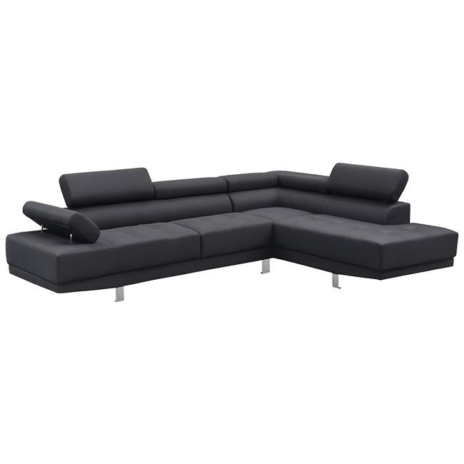 Καναπές αριστερή γωνία "SECTOR" υφασμάτινος σε χρώμα μαύρο 265x191x82