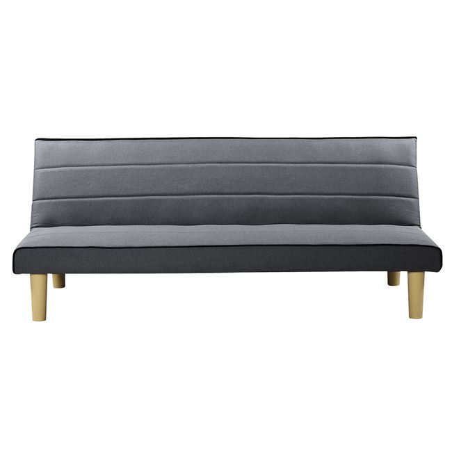 Καναπές-κρεβάτι τριθέσιος "BIZ" από ύφασμα σε ανθρακί χρώμα 167x75x70