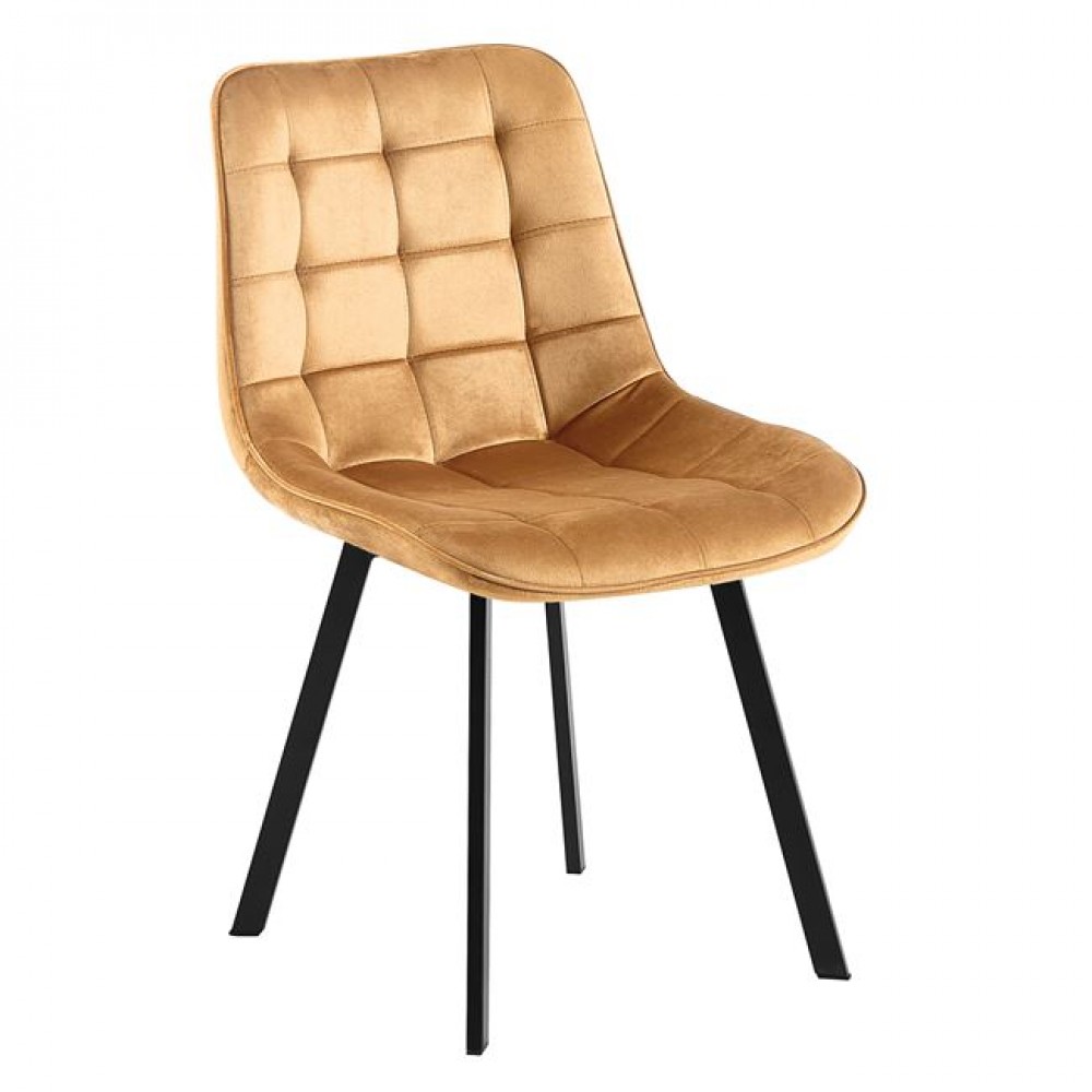 Καρέκλα "MYRIAM" από ύφασμα/μέταλλο σε χρώμα μπεζ/μαύρο 50x56x83