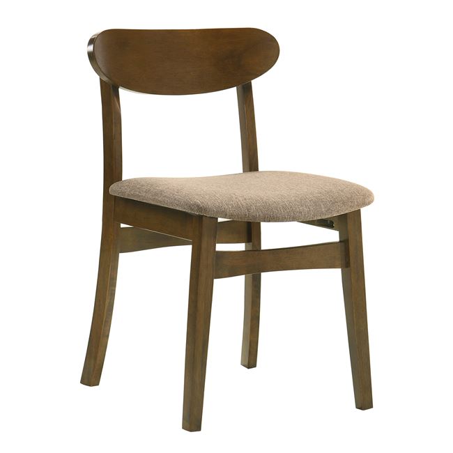Καρέκλα "DOM" από ξύλο/ύφασμα σε χρώμα καρυδί/καφέ 48x51x79
