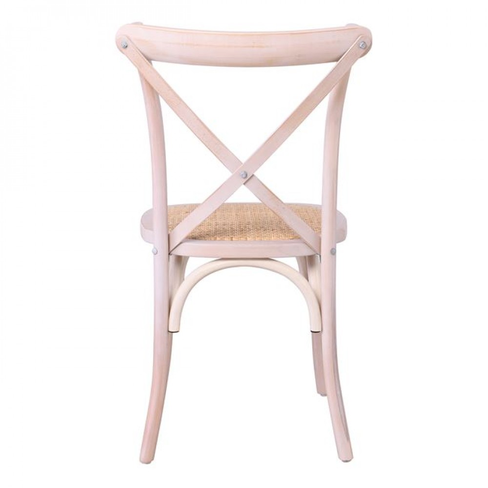 Καρέκλα "DESTINY" από ξύλο σε χρώμα ρουστίκ άσπρο 48x52x89