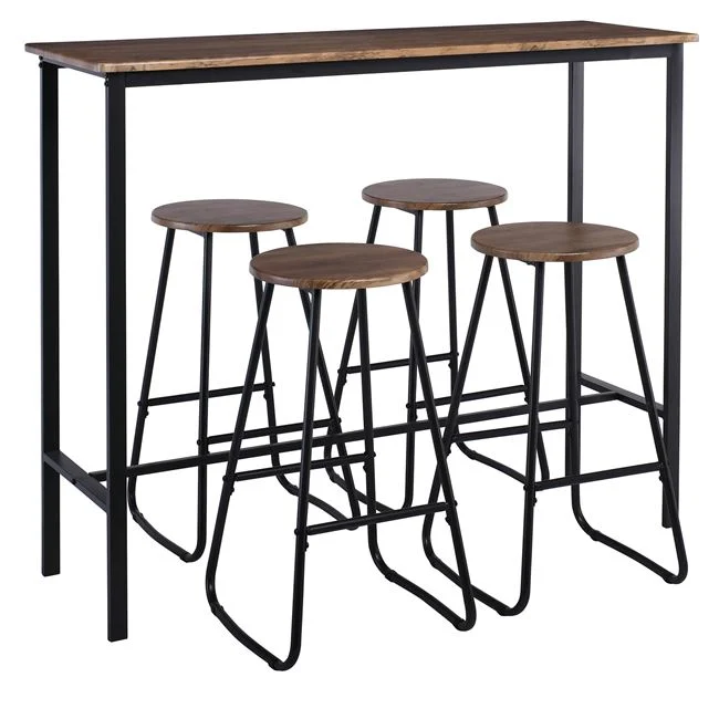 Σετ μπαρ "PUB" από μέταλλο σε χρώμα καφέ antique/ανθρακί 120x40x100