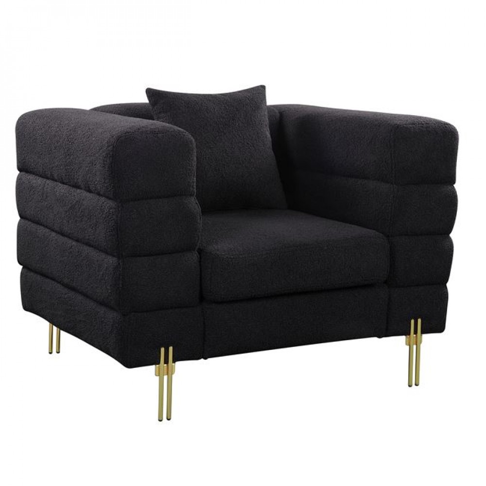 Πολυθρόνα ''MORRIS'' από ύφασμα σε χρώμα μαύρο 103x84x76