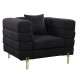 Πολυθρόνα ''MORRIS'' από ύφασμα σε χρώμα μαύρο 103x84x76