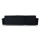 Καναπές "ALEX" δεξιά γωνία από ύφασμα βελούδο σε χρώμα μαύρο 264/132x75x80