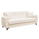 Καναπές-κρεβάτι τριθέσιος "DARIO" από ύφασμα σε χρώμα εκρού 210x80x75