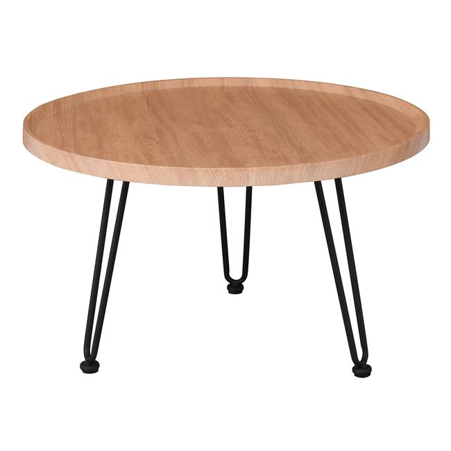 Τραπέζι σαλονιού "MATRIX" από μέταλλο/ξύλο σε χρώμα μαύρο/φυσικό Φ76x45