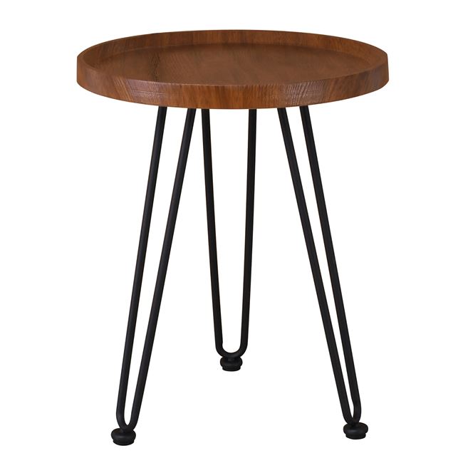 Τραπεζάκι σαλονιού "MATRIX" από μέταλλο/ξύλο σε χρώμα μαύρο/καρυδί Φ45x55