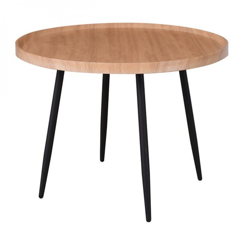 Τραπεζάκι σαλονιού "MATRIX" από μέταλλο/ξύλο σε χρώμα μαύρο/φυσικό Φ70x52