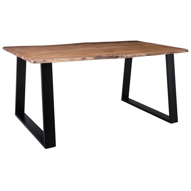 Τραπέζι τραπεζαρίας "LIZARD-W" από μέταλλο/ξύλο σε χρώμα φυσικό/μαύρο 160x90x78