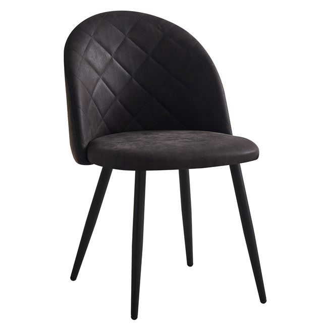 Καρέκλα τραπεζαρίας "BELLA" από μέταλλο/ύφασμα σε χρώμα μαύρο/ανθρακί 50x56x80