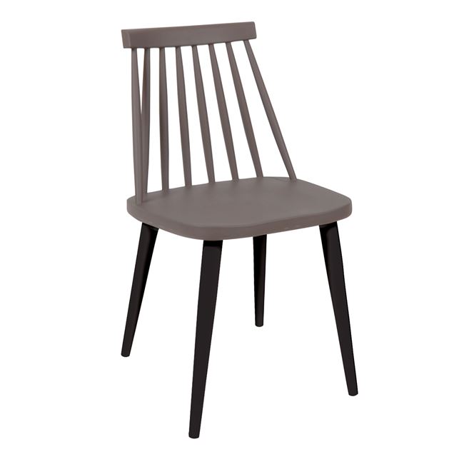 Καρέκλα "LAVIDA" από μέταλλο/pp σε χρώμα sand beige/μαύρο 43x48x77