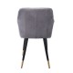 Πολυθρόνα "RENA" από βελούδο/μέταλλο σε χρώμα γκρι/μαύρο 53x59x85
