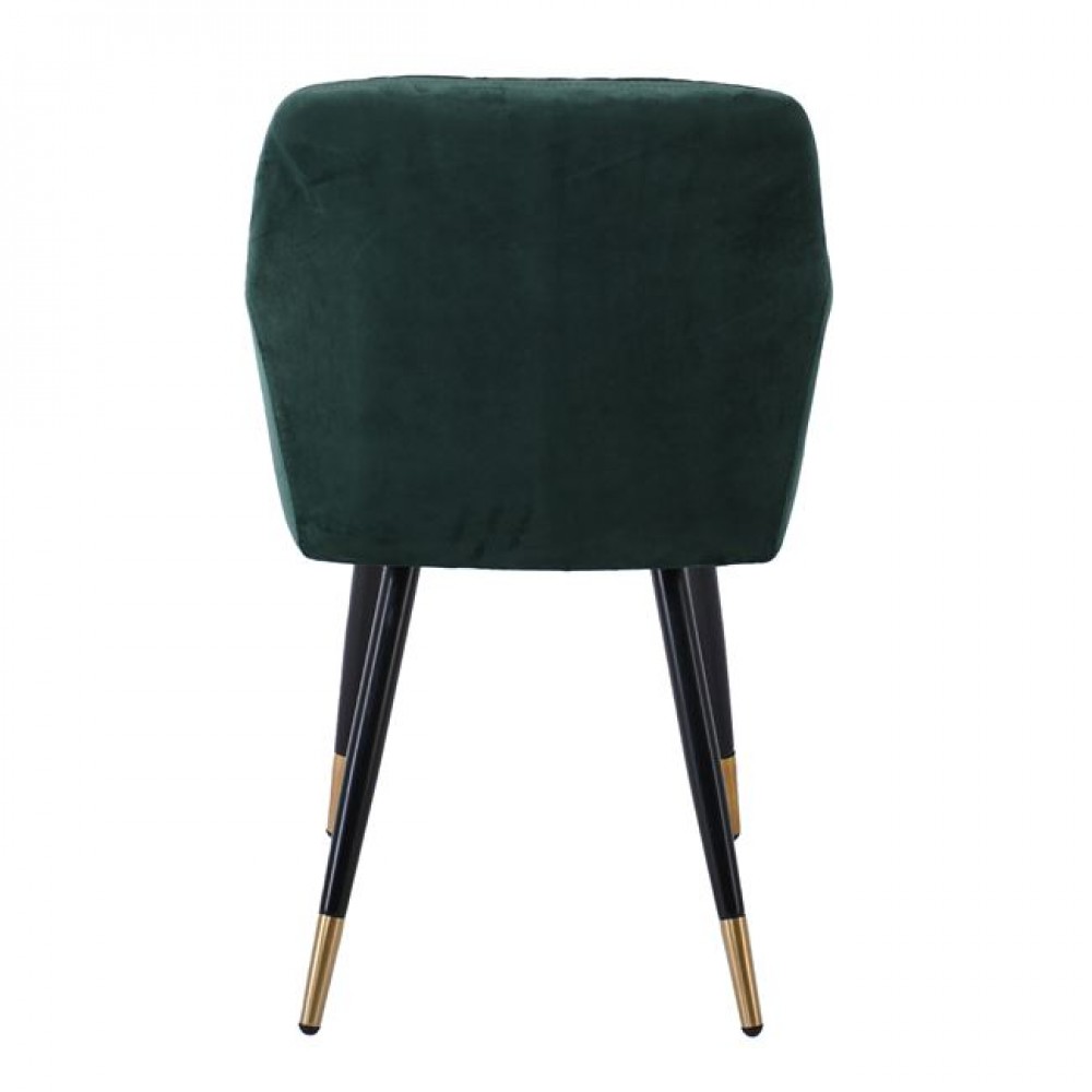 Πολυθρόνα "RENA" από βελούδο/μέταλλο σε χρώμα forest green/μαύρο 53x59x85