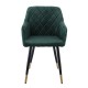 Πολυθρόνα "RENA" από βελούδο/μέταλλο σε χρώμα forest green/μαύρο 53x59x85