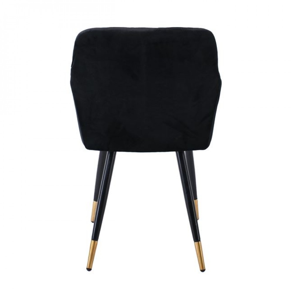Πολυθρόνα "RENA" από βελούδο/μέταλλο σε χρώμα μαύρο 53x59x85