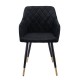 Πολυθρόνα "RENA" από βελούδο/μέταλλο σε χρώμα μαύρο 53x59x85