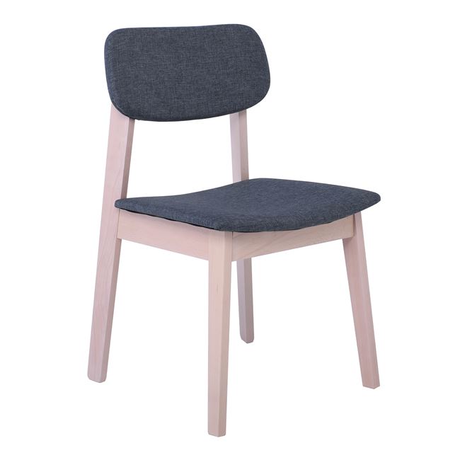 Καρέκλα τραπεζαρίας "DAMA" από ξύλο/ύφασμα σε χρώμα γκρι/φυσικό 48x51x83