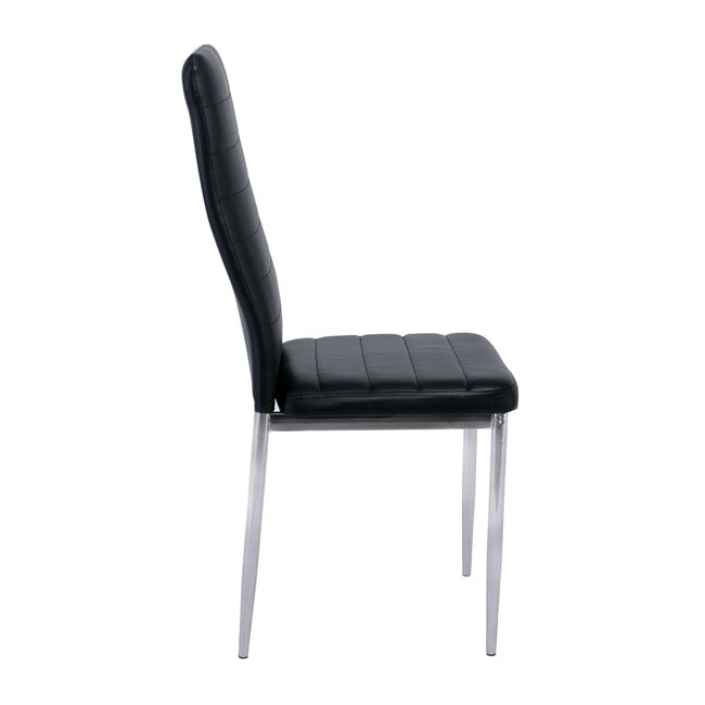 Καρέκλα ''JETTA'' από PVC/μέταλλο σε χρώμα μαύρο/χρώμιο 40x50x95