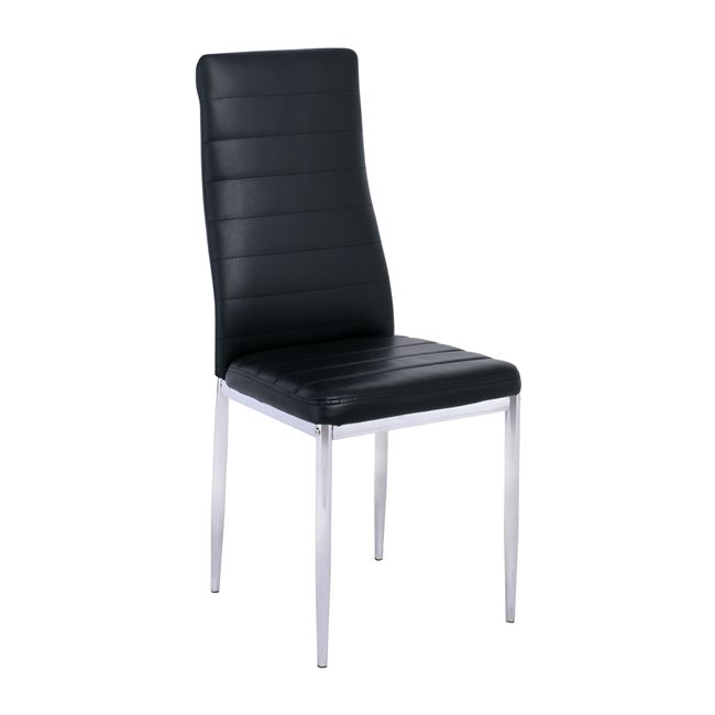 Καρέκλα ''JETTA'' από PVC/μέταλλο σε χρώμα μαύρο/χρώμιο 40x50x95