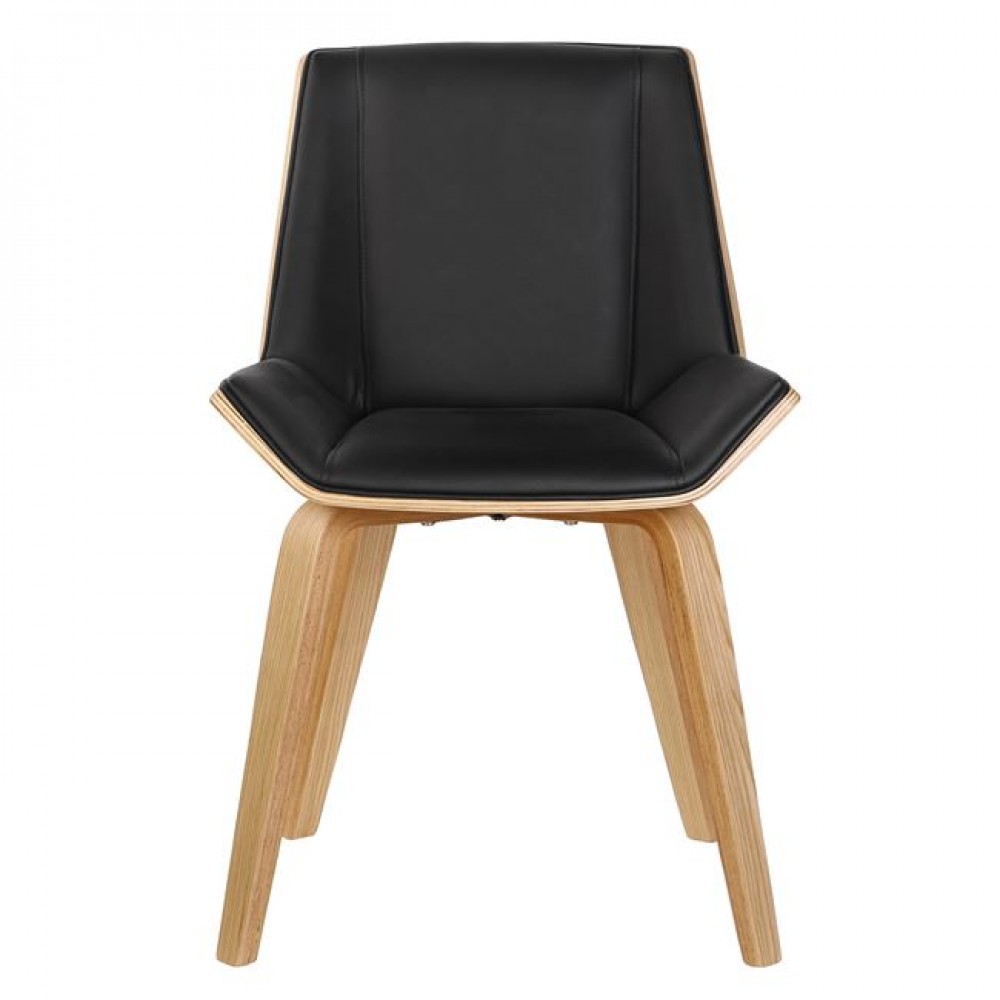 Καρέκλα "NUMAN" από ξύλο/pu σε χρώμα μαύρο/φυσικό 52x53x80