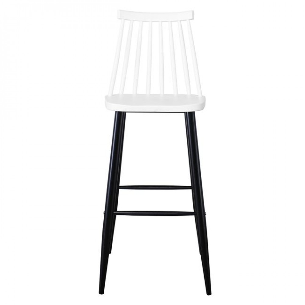 Σκαμπώ μπαρ "LAVIDA" από μέταλλο/PP σε  χρώμα μαύρο/λευκό 43x49x107