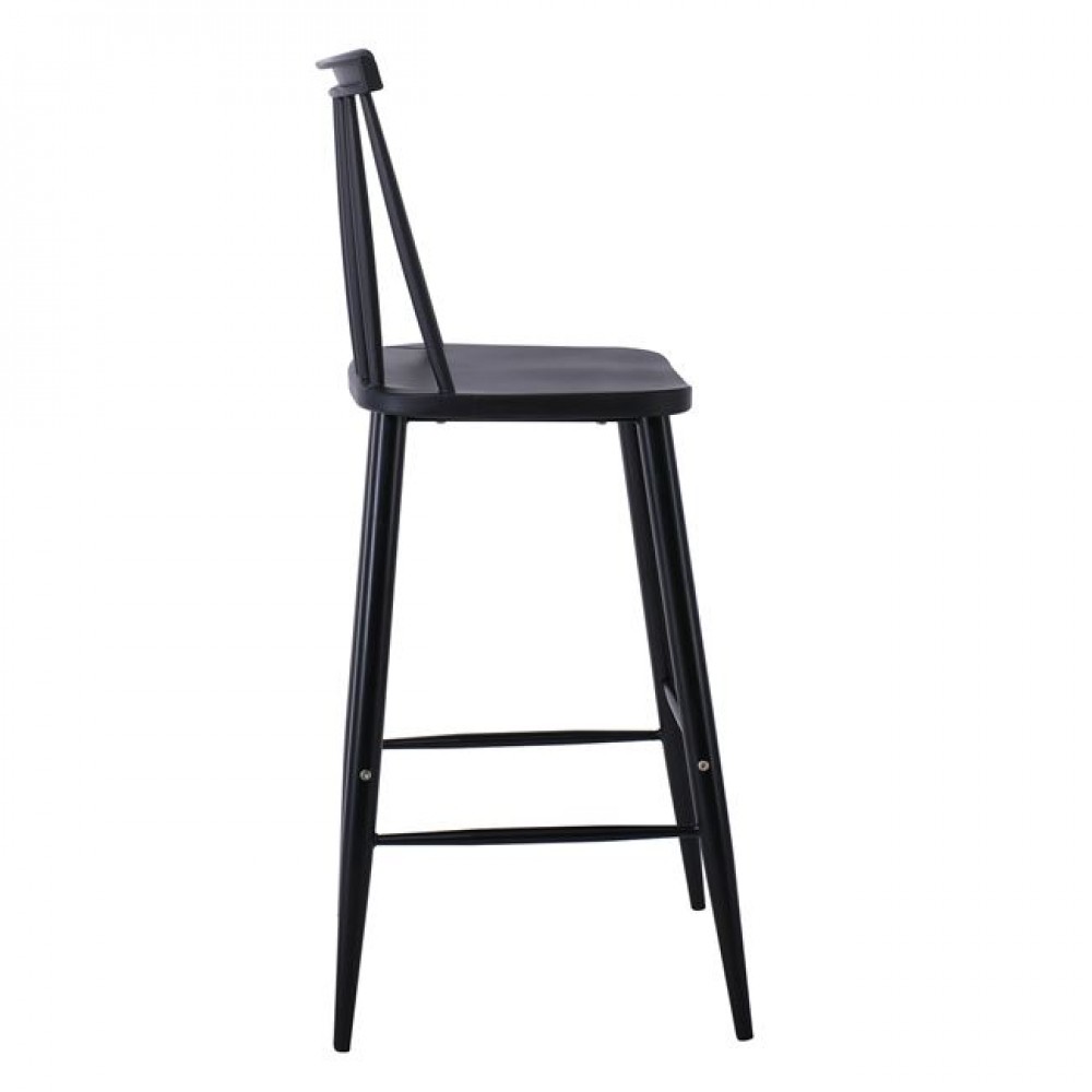 Σκαμπώ μπαρ "LAVIDA" από μέταλλο/PP σε χρώμα μαύρο 43x49x107