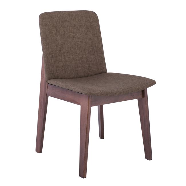 Καρέκλα "EMMA" από ξύλο/ύφασμα σε χρώμα καρυδί/καφέ 49x57x83