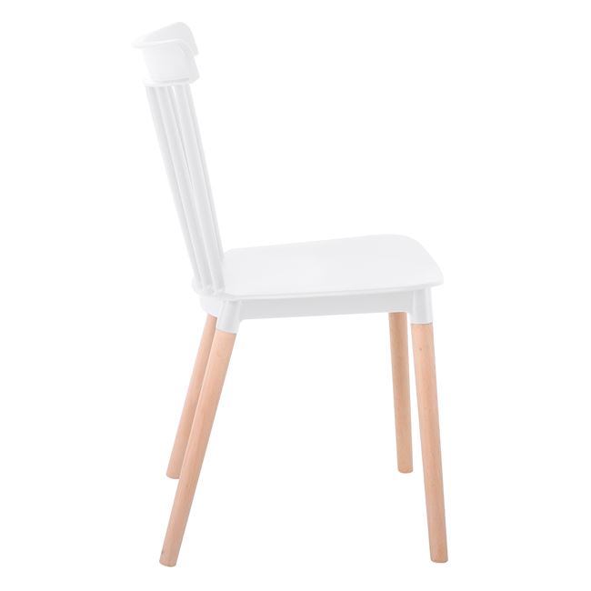 Καρέκλα τραπεζαρίας "LINA" από ξύλο/PP σε χρώμα λευκό/φυσικό  44x51x84