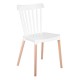 Καρέκλα τραπεζαρίας "LINA" από ξύλο/PP σε χρώμα λευκό/φυσικό  44x51x84