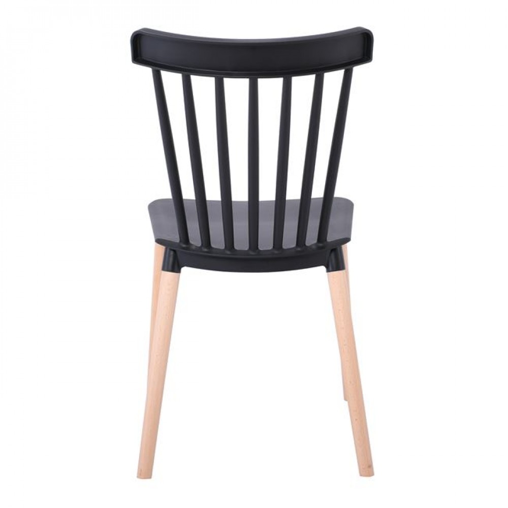 Καρέκλα τραπεζαρίας "LINA" από ξύλο/PP σε χρώμα μαύρο/φυσικό 44x51x84