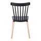Καρέκλα τραπεζαρίας "LINA" από ξύλο/PP σε χρώμα μαύρο/φυσικό 44x51x84