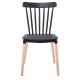 Καρέκλα τραπεζαρίας "LINA" από ξύλο/PP σε χρώμα μαύρο/φυσικό 44x51x84