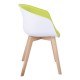 Πολυθρόνα "OPTIM" από ύφασμα/PP/ ξύλο σε χρώμα λευκό/lime/φυσικό 54x51x79