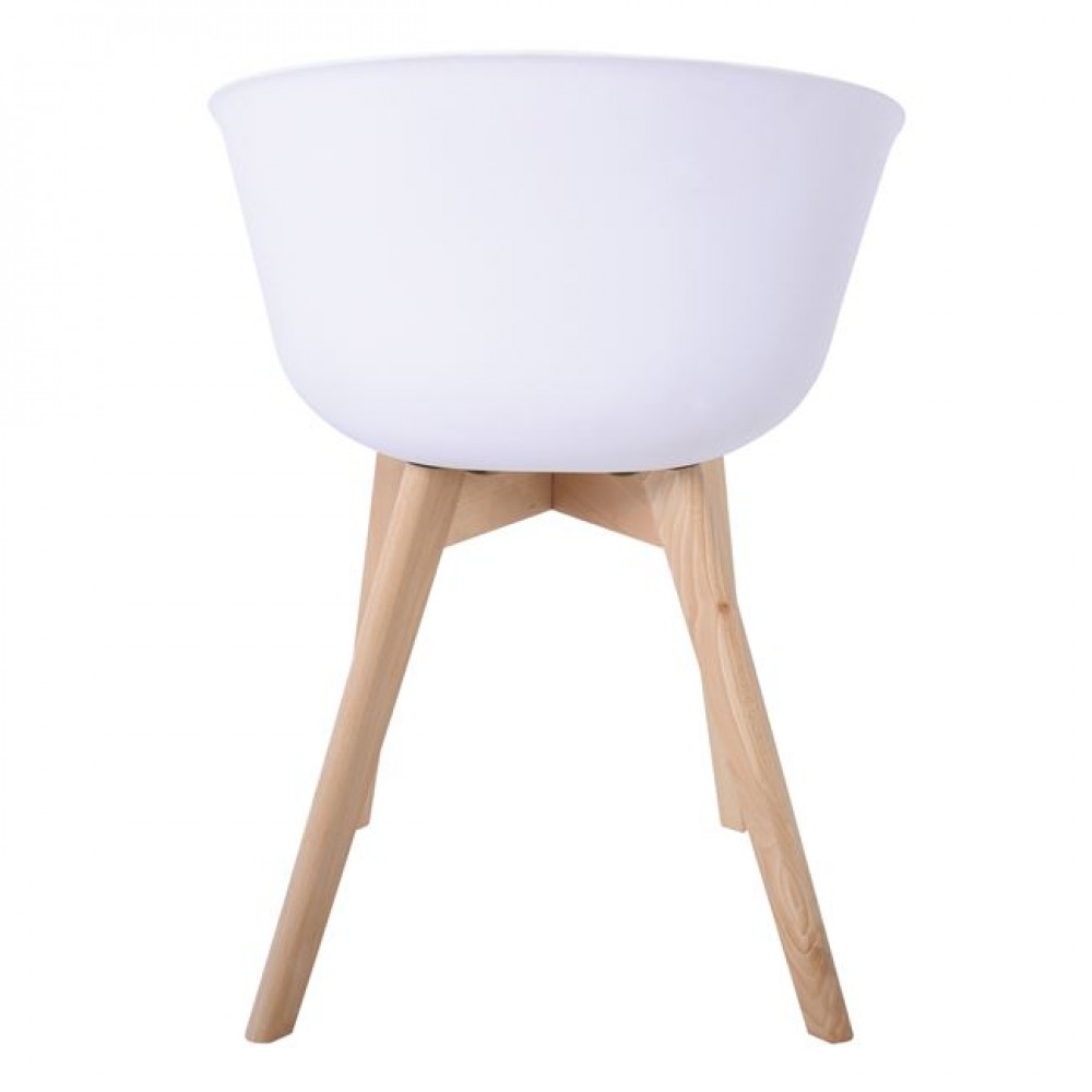 Πολυθρόνα "OPTIM" από ύφασμα/PP/ ξύλο σε χρώμα λευκό/lime/φυσικό 54x51x79