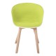 Πολυθρόνα "OPTIM" από ύφασμα/PP/ ξύλο σε χρώμα λευκό/lime/φυσικό 54x51x79