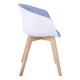 Πολυθρόνα "OPTIM" από ύφασμα/PP/ ξύλο σε χρώμα λευκό/μπλε/φυσικό 54x51x79