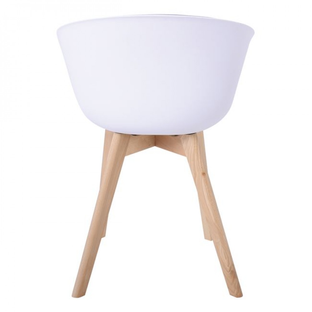 Πολυθρόνα "OPTIM" από ύφασμα/PP/ ξύλο σε χρώμα λευκό/μπλε/φυσικό 54x51x79