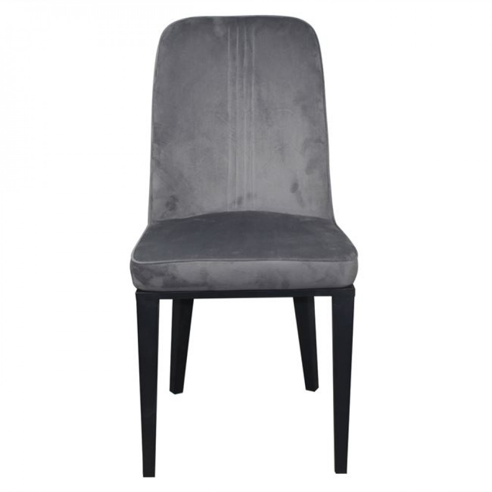 Καρέκλα "CASTER" μέταλλο/βελούδο σε χρώμα μαύρο/γκρι 45x60x89