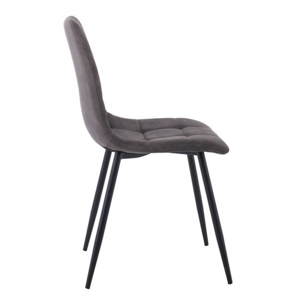 Καρέκλα "LYDIA" από μέταλλο/ύφασμα σουετ σε χρώμα μαύρο/ανθρακί 44x55x86