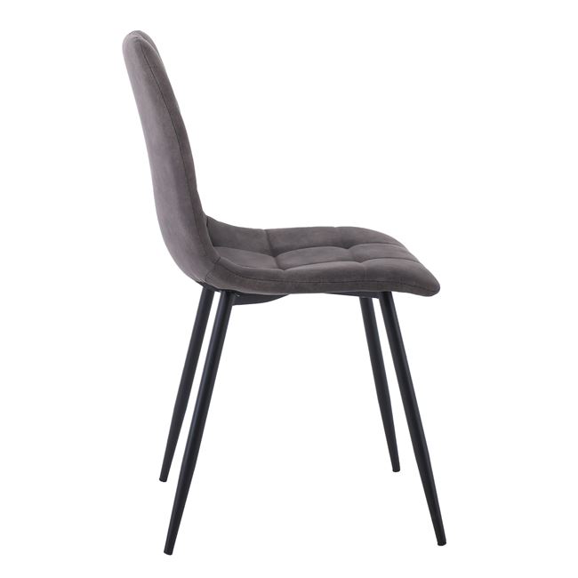 Καρέκλα "LYDIA" από μέταλλο/ύφασμα σουετ σε χρώμα μαύρο/ανθρακί 44x55x86