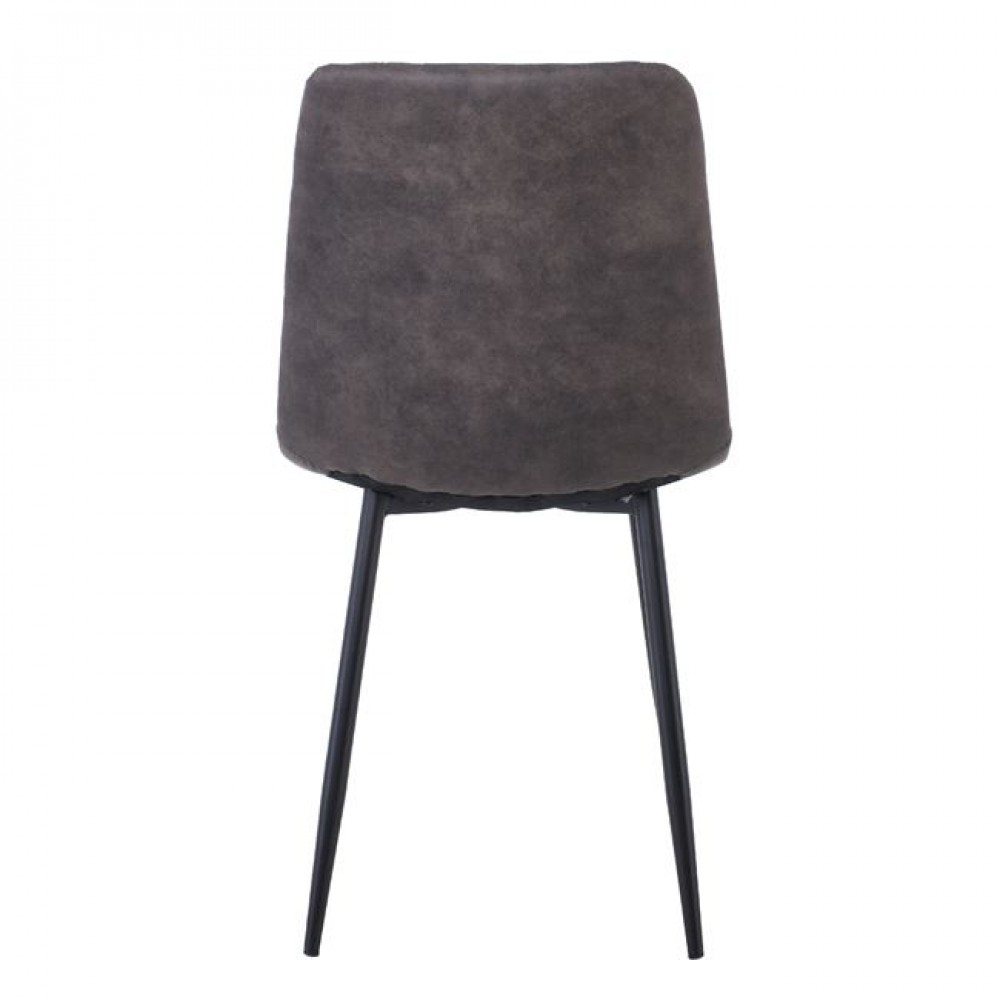 Καρέκλα "LYDIA" από μέταλλο/ύφασμα σουετ σε χρώμα μαύρο/ανθρακί 44x55x86