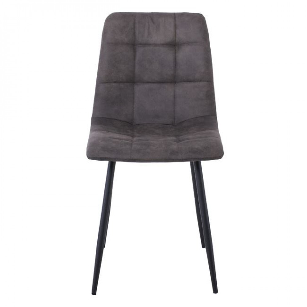 Καρέκλα "LYDIA" από μέταλλο/ύφασμα σουετ σε χρώμα μαύρο/ανθρακί 44x55x86