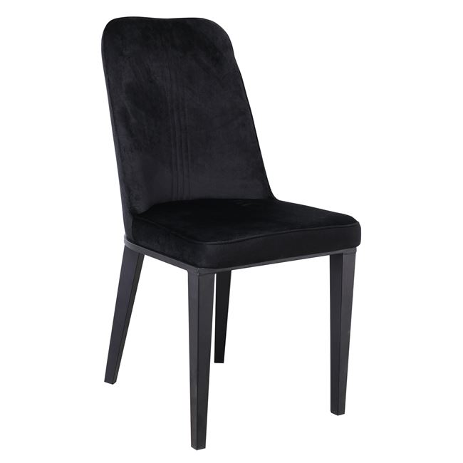 Καρέκλα "CASTER" μέταλλο/βελούδο σε χρώμα μαύρο 45x60x89
