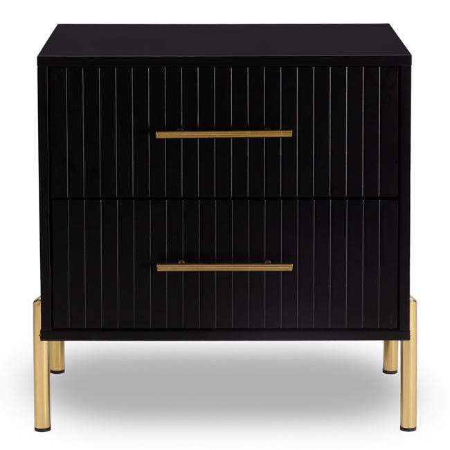 Κομοδίνο "FINO" από μέταλλο σε χρώμα μαύρο 58x43x58